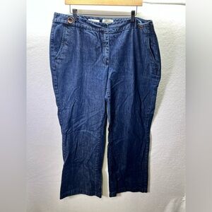 Talbots Classic Fit‎ Wide Leg Jeans Womens 18W plus size Denim Blue Cotton 2147